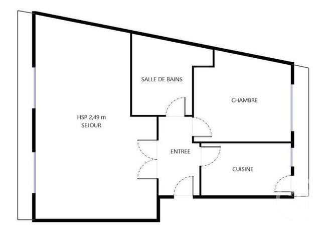 Appartement F3 à vendre - 3 pièces - 49.02 m2 - PARIS - 75015 - ILE-DE-FRANCE - Century 21 Vouillé